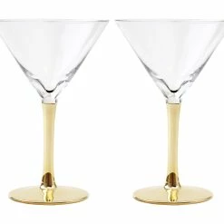 Everleigh Martini Glass 170ML Set Of 2 Gold Gift Boxed
