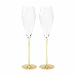 Everleigh Prosecco Glass 250ML Set Of 2 Gold Gift Boxed