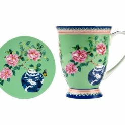 Gabby Malpas Jardin Mug & Coaster Set 300ML Camelia Gift Boxed