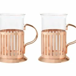 Blend Colombia Glass With Frame 250ML Set Of 2 Rose Gold Gift Boxed