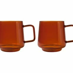 Blend Sala Glass Mug 400ML Set Of 2 Amber Gift Boxed