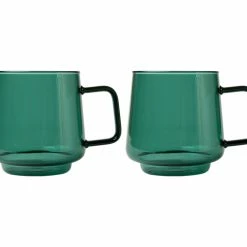 Blend Sala Glass Mug 400ML Set Of 2 Forest Gift Boxed