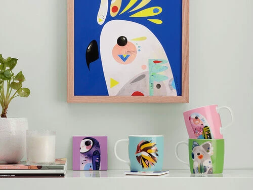 Pete Cromer Ceramic Square Tile Coaster Kangaroo 9.5cm 2 Pete Cromer Ceramic Square Tile Coaster Kangaroo 9.5cm - Image 2