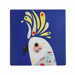 Pete Cromer Ceramic Square Tile Coaster Cockatoo 9.5cm