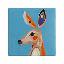 homeless mug-shop 11 Pete Cromer Ceramic Square Tile Coaster Kangaroo 9.5cm