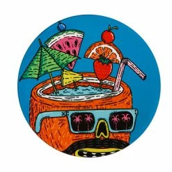 Mulga The Artist Ceramic Round Coaster 10.5cm Coconut