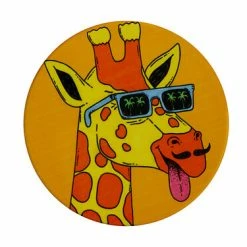 Mulga The Artist Ceramic Round Coaster 10.5cm Giraffe