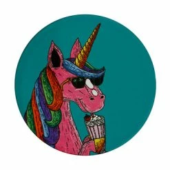 Mulga The Artist Ceramic Round Coaster 10.5cm Unicorn