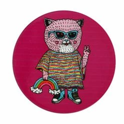Mulga The Artist Ceramic Round Coaster 10.5cm Cat