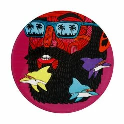 Mulga The Artist Ceramic Round Coaster 10.5cm Dolphin Man