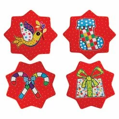 Donna Sharam Wonderland Star Shape Coaster 10.5cm Set Of 4 Red