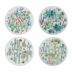 Royal Botanic Garden Arid Garden Ceramic Round Coaster 10cm Set Of 4