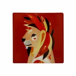 Pete Cromer Wildlife Ceramic Square Coaster 9.5cm Lion
