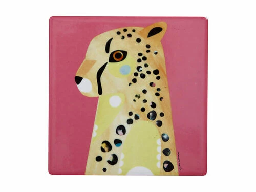 Pete Cromer Wildlife Ceramic Square Coaster 9.5cm Cheetah 2 Pete Cromer Wildlife Ceramic Square Coaster 9.5cm Cheetah - Image 2