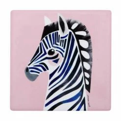 Pete Cromer Wildlife Ceramic Square Coaster 9.5cm Zebra -homeless mug-shop du0225 2