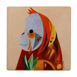 Pete Cromer Wildlife Ceramic Square Coaster 9.5cm Orangutan -homeless mug-shop du0226 2