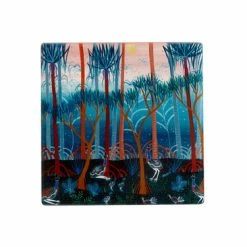 Melanie Hava Jugaig-Bana-Wabu Ceramic Square Coaster 10cm Cassowaries