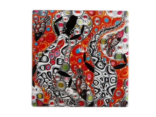 Melanie Hava Jugaig-Bana-Wabu Ceramic Square Coaster 10cm Crocodiles 2 Melanie Hava Jugaig-Bana-Wabu Ceramic Square Coaster 10cm Crocodiles - Image 2