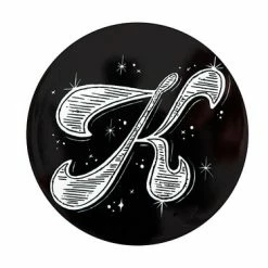 The Letterettes Ceramic Round Coaster 10.5cm K Gift Boxed""