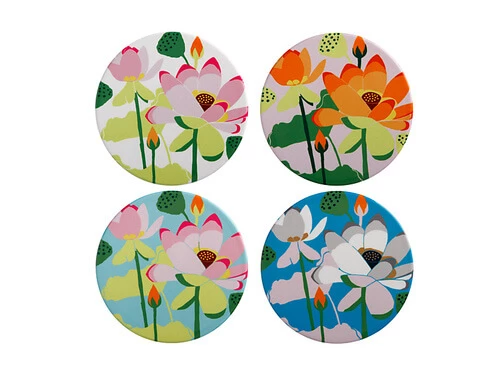 Royal Botanic Gardens Victoria Lotus Ceramic Round Coaster 10cm Set Of 4 1 Royal Botanic Gardens Victoria Lotus Ceramic Round Coaster 10cm Set Of 4
