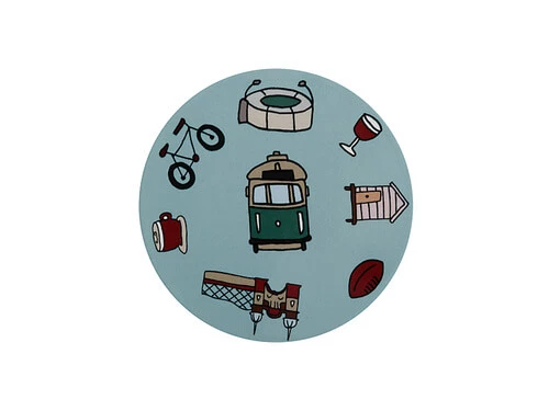 Megan McKean Cities Ceramic Round Coaster 10.5cm Melbourne 1 Megan McKean Cities Ceramic Round Coaster 10.5cm Melbourne