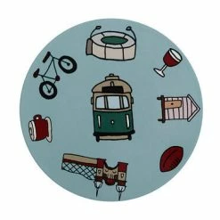Megan McKean Cities Ceramic Round Coaster 10.5cm Melbourne 3 Megan McKean Cities Ceramic Round Coaster 10.5cm Melbourne -homeless mug-shop du0306 2