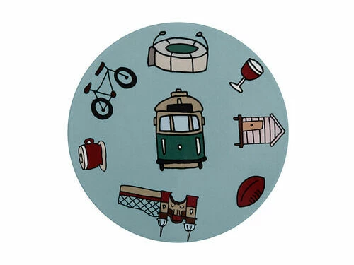 Megan McKean Cities Ceramic Round Coaster 10.5cm Melbourne 2 Megan McKean Cities Ceramic Round Coaster 10.5cm Melbourne - Image 2