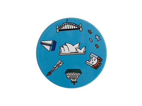 Megan McKean Cities Ceramic Round Coaster 10.5cm Sydney 1 Megan McKean Cities Ceramic Round Coaster 10.5cm Sydney