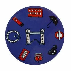 Megan McKean Cities Ceramic Round Coaster 10.5cm London -homeless mug-shop du0309 2
