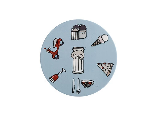 Megan McKean Cities Ceramic Round Coaster 10.5cm Rome 1 Megan McKean Cities Ceramic Round Coaster 10.5cm Rome