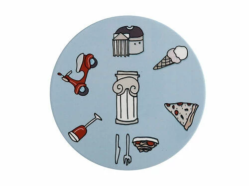 Megan McKean Cities Ceramic Round Coaster 10.5cm Rome 3 Megan McKean Cities Ceramic Round Coaster 10.5cm Rome - Image 3