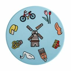 Megan McKean Cities Ceramic Round Coaster 10.5cm Amsterdam