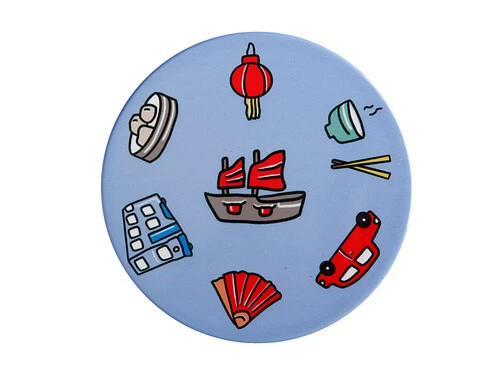 Megan McKean Cities Ceramic Round Coaster 10.5cm Hong Kong 1 Megan McKean Cities Ceramic Round Coaster 10.5cm Hong Kong