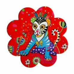 Donna Sharam Rainbow Jungle Ceramic Flower Coaster 10cm Tiggy & Tiny