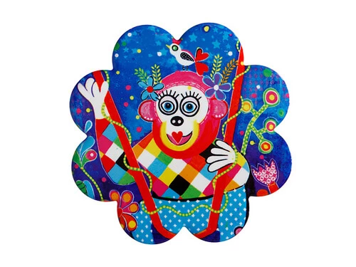 Donna Sharam Rainbow Jungle Ceramic Flower Coaster 10cm Swinging Around 1 Donna Sharam Rainbow Jungle Ceramic Flower Coaster 10cm Swinging Around