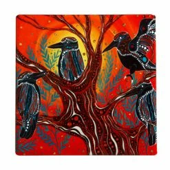 Melanie Hava Journeys Ceramic Coaster 10cm Kookaburras