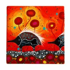 Melanie Hava Journeys Ceramic Coaster 10cm Echidnas