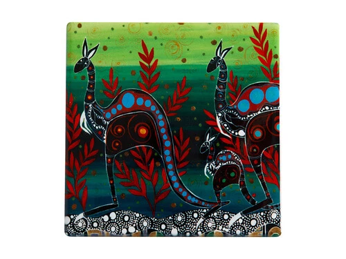 Melanie Hava Journeys Ceramic Coaster 10cm Kangaroos 1 Melanie Hava Journeys Ceramic Coaster 10cm Kangaroos