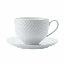 White Basics Diamonds Tea Cup & Saucer 220ML