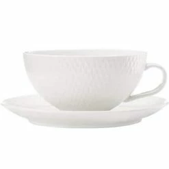 White Basics Diamonds Tea Cup & Saucer Low 250ML 5 White Basics Diamonds Tea Cup & Saucer Low 250ML -homeless mug-shop dv0067 1
