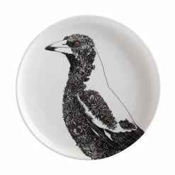 Marini Ferlazzo Birds Plate 20cm Australian Magpie