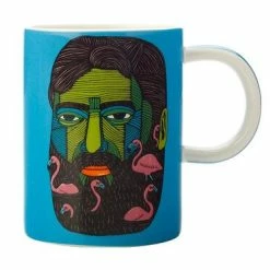 Mulga The Artist Mug 450ML Flamingo Man