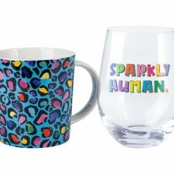 Kasey Rainbow Wild At Heart Mug & Glass Set Wild Blue Gift Boxed