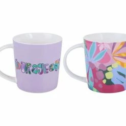 Kasey Rainbow Be Fierce Mug Set Of 2 380ML Courageous Gift Boxed -homeless mug-shop dx1282 side 1