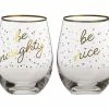 Celebrations Stemless Glass 500ML Set Of 2 Be Naughty/Be Nice