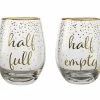 Celebrations Stemless Glass 500ML Set Of 2 Full Empty Gift Boxed