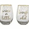 Celebrations Stemless Glass 500ML Set Of 2 Wine Laugh Gift Boxed