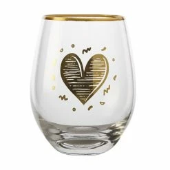 The Letterettes Stemless Glass 500ML Heart Gift Boxed
