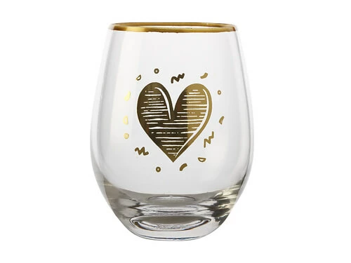 The Letterettes Stemless Glass 500ML Heart Gift Boxed 1 The Letterettes Stemless Glass 500ML Heart Gift Boxed