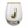 The Letterettes Stemless Glass 500ML J Gift Boxed""